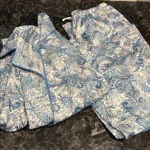 Miss Elaine Blue Paisley Pajama Set